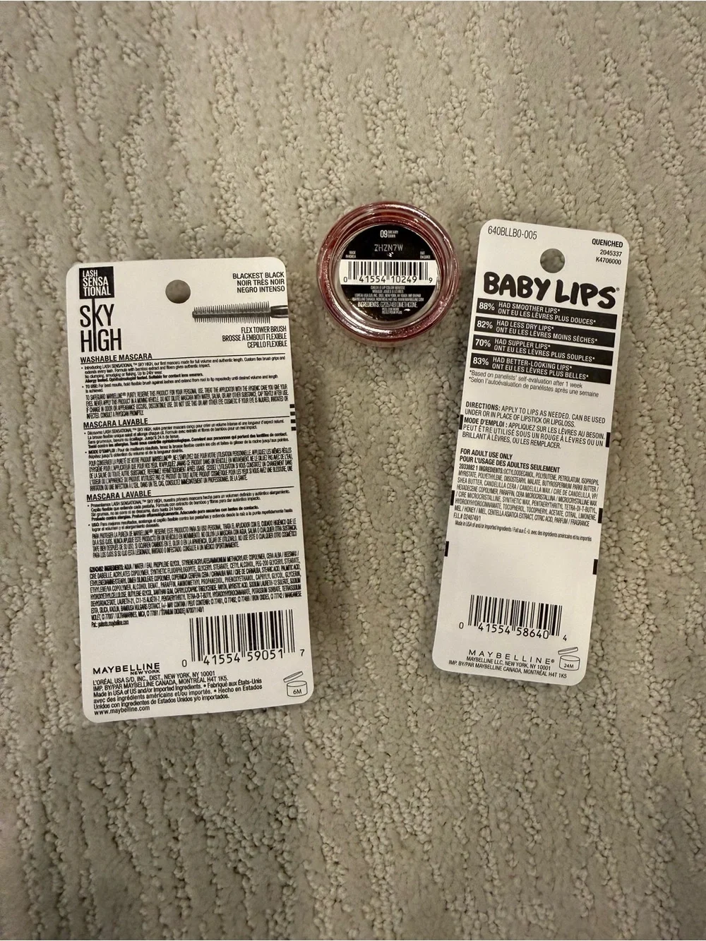 Maybelline bundle. New sealed. Never used sky high cloudtopia baby lips $31